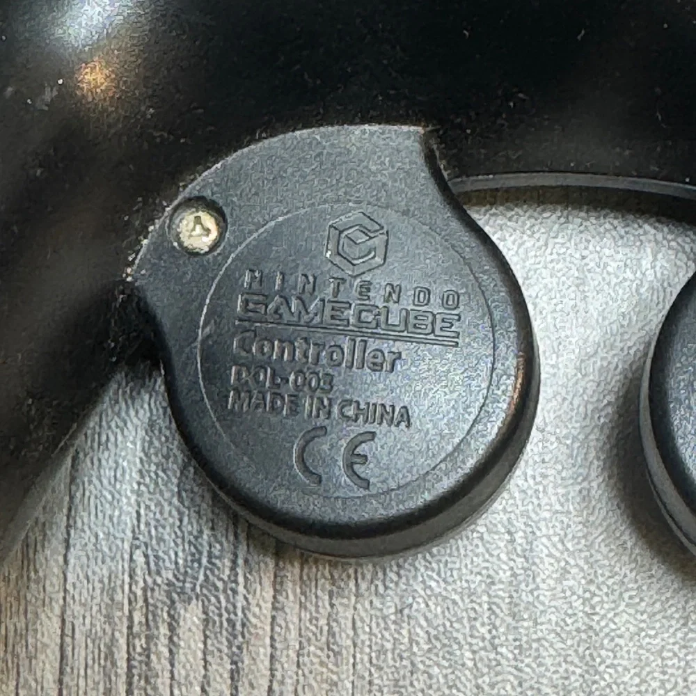 Official Nintendo GameCube Black Controller DOL-003 Wired OEM Tested & Working